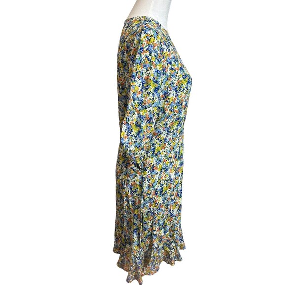 Faithfull The Brand Jeanette Mini Dress Women’s Size Medium Floral Puff Sleeve - Picture 5 of 12